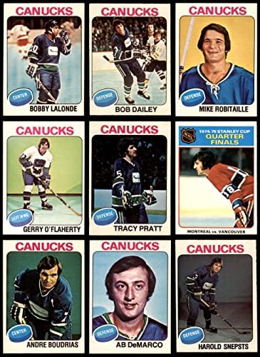 1975-76 O-Pee-Chee Vancouver Canucks u blizini Team Set Vancouver Canucks Ex / MT Canucks