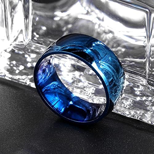 Koleso 8mm plavi prstenovi za muškarce i žene personalizirani prsten prilagodite prsten ugravirani prsten-75859