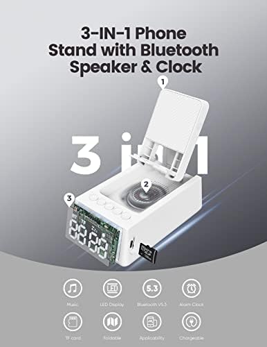 Stalak za mobilni telefon sa bežičnim Bluetooth zvučnikom - Anti-Slip Base HD Surround zvuk savršen za kuhinju