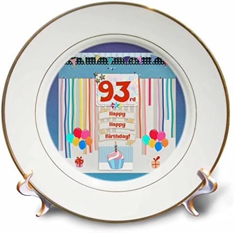 3Droza slika 93rd rođendana, cupcake, svijeća, baloni, poklon, streameri - ploče