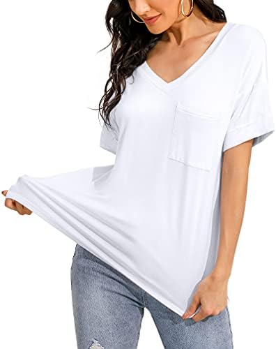 Ewedoos V rect T majice Žene ultra mekane majice za hlađenje za žene za žene Ljetne vrhove T-majice Trendi vrhovi za žene
