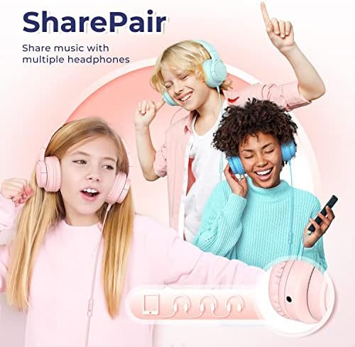 TRIMIT Dječje žične i bežične slušalice, sigurna zvučna tehnologija, HiFi stereo sklopivi slušalice za djecu