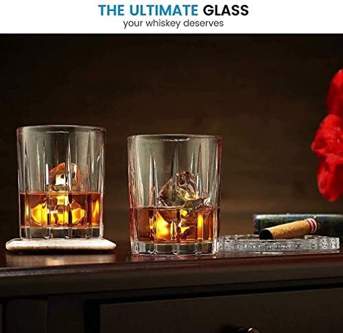 Viski staklo set od 2, koktel evropskog stila Aristokratske iscrpljene prugaste dizajnerski viski naočale,