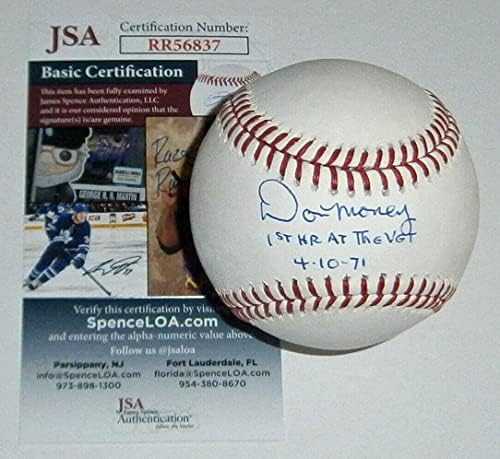 Phillies Don Novac potpisan bejzbol W / 1. HR na VET 1971 JSA Auto Autogram - autogramirani bejzbol