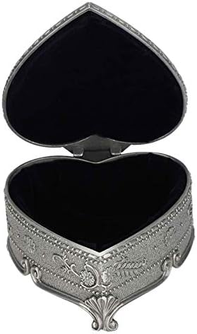 SFMZCM kutija za nakit za žene, vintage antikne srebrna kutija za prsa u obliku ugraviranog nakitnog okvira