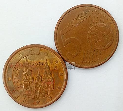 Euro kolekcija Španjolska 5 Europska razlika novčića Pet starijih bakra Nickel Coin EU Coins Eurocoin Kolekcija