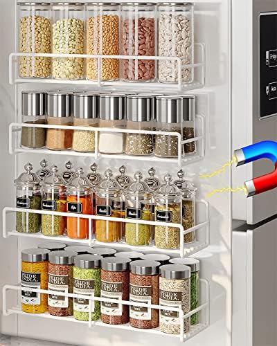 TAOUNOA magnetna polica za frižider - 2kom mali magnet za stalak za začine za frižider i 2kom veliki magnetni