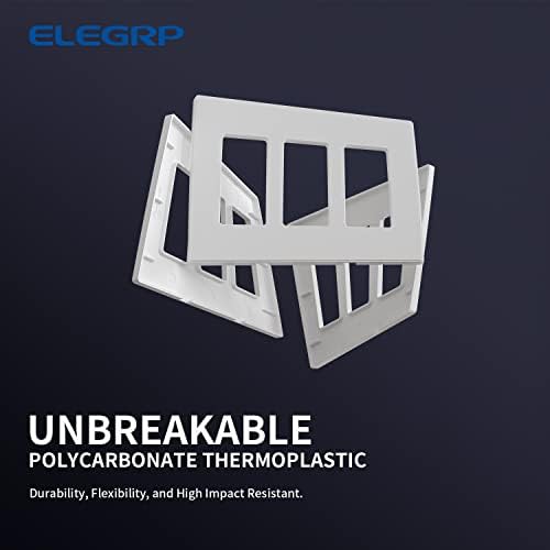 ELEGRP 3-Gang Dekorativne zidne ploče, neraskidivi termoplastični poklopac prednje ploče srednje veličine