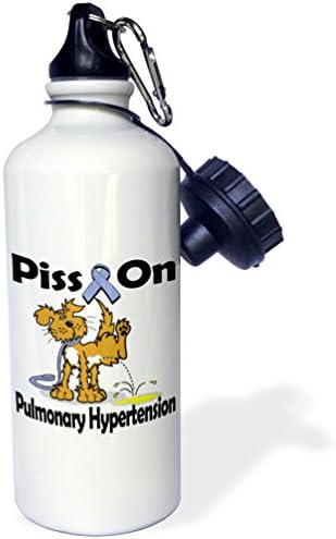3Droza PISS na plućnoj hipertenzivnoj svijesti Ripbon Uzrok dizajn Sportska boca vode, 21 oz, bijela
