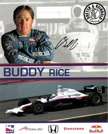 Budddy Rice potpisan Indy Car 8x10 Photo- COA - AUTOGREMENT NFL fotografije