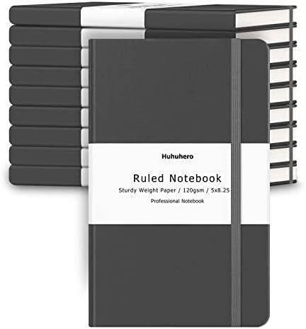 Huhuhero notebook Journal, Ruled Notebook, Premium debeli papir obložen Journal, Crna Hardcover Notebook