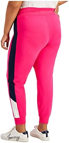 Tommy Hilfiger Sport Womens Plus Colorblock stripe jogger hlače ružičasta 1x