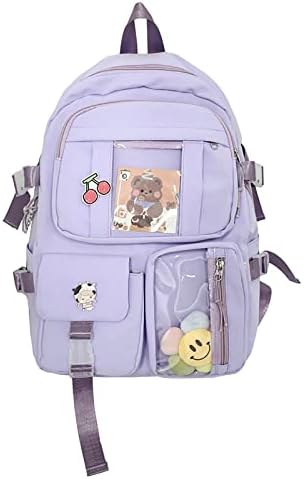 Slatki estetski ruksak s pinsom modne torbe na rame Slatka putovanja Lagana torba stilski ruksak za laptop