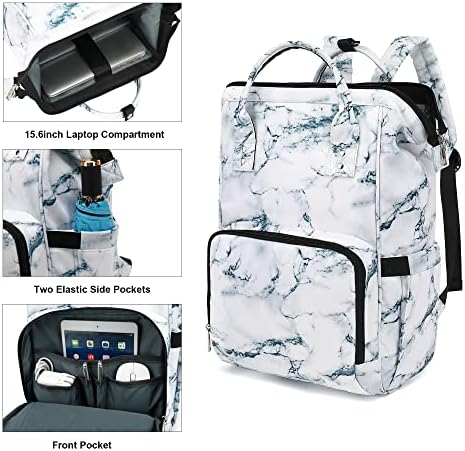 Yusudan Marble ruksak za Laptop za žene i muškarce, 15,6 inčni ruksak za fakultetsku školu torba za knjige