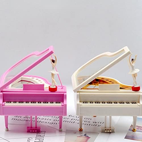 Amosfun piano muzička kutija Plastična rotacija muzičke kutije Djevojka Dancing na klavir Music Box Musical