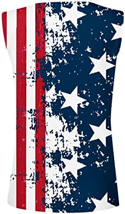 Američka zastava Cisterna za žene 4. srpnja Košulje Gumb Up V izrez Patriotske tenkove Summe Slatke grafičke