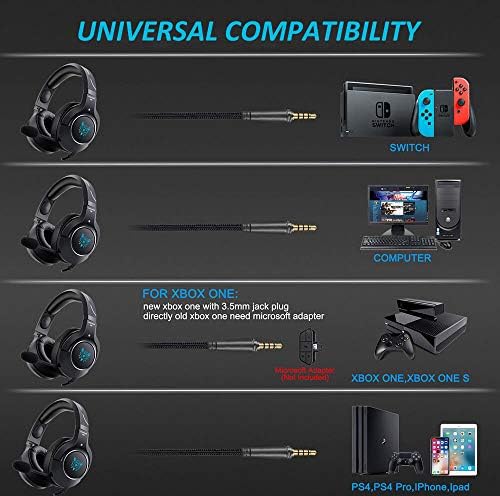 Slušalice za igre sa mikrofonom i RGB LED svjetlom za PS4, Xbox One, PC, Nintendo Switch, Laptop, računar,