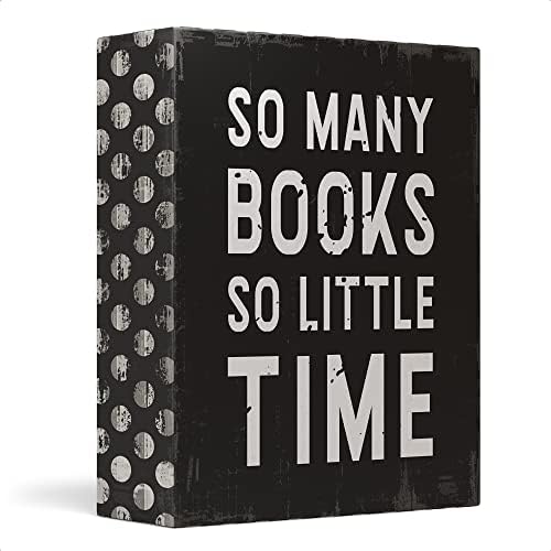 Barnyard dizajnira 'Toliko knjiga SO malo vremena' WOODY BOX znak, moderno inspirativno citat za čitanje,
