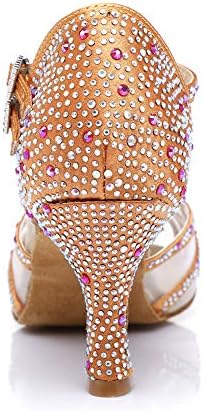Hipposeus ženske t-remeste rhinestones latino plesne cipele neto barna ballsorna salsa plesna cipela, model