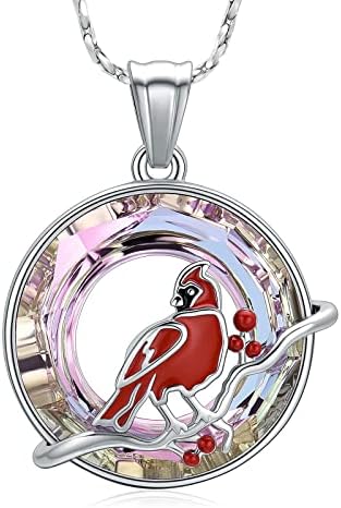 Imrsanl Hummingbird urn ogrlica za pepeo za žene muškarci, crveni kardinalni kremirani nakit za pepeo voljenih