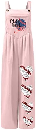 LMSXCT ženski ljetni casual labavi spremnik za bejzbol mama mama bez rukava u kvadratnom vratu širine noga s džepovima