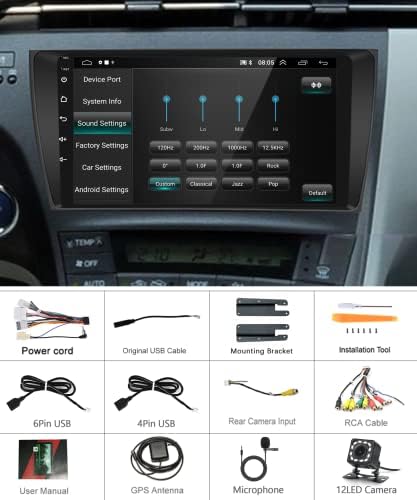 Android Car Stereo za Toyota Prius 2010 2011 2012 2014 2015 sa GPS navigacijom, Rimoody 9 inčni auto radio
