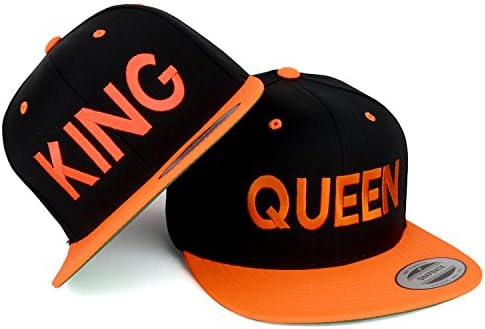 Trendy prodavnica odjeće King and Queen vezena ravna kapa s kuglicom od 2 Tone