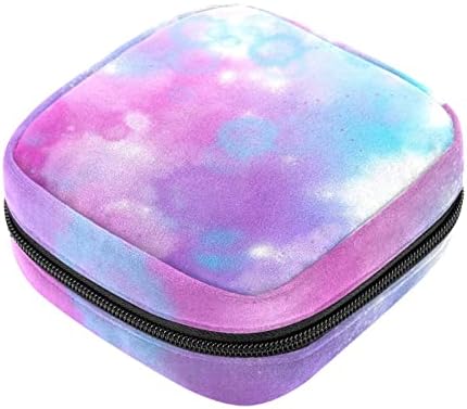 ORYUEKAN torba za čuvanje higijenskih uložaka, torbica za menstrualne čašice prijenosni higijenski ulošci torbe za odlaganje ženskih Menstruacijskih torbica za tinejdžerke Žene dame, Tie Dye Pink Blue Purple Art