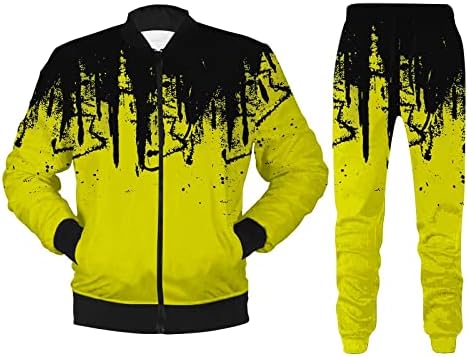 Sportski kaput Muška zimska casual ulična tkana jakna hlače s prskanjem tinte dva komada set
