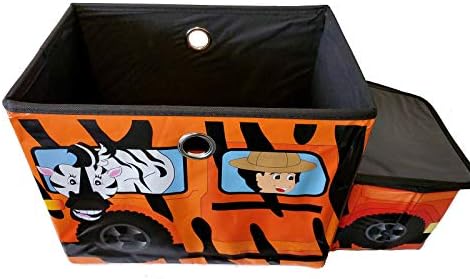 Safari kamion sa zebrim dječjim prostorom za pohranu igračaka kutija za bin Organizator MDF sjedala sklopivo