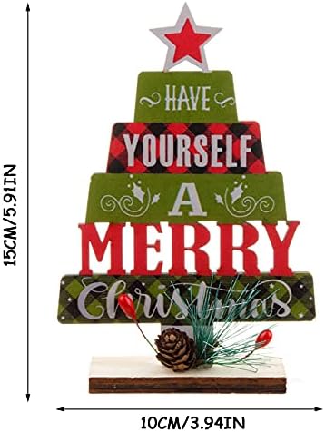 Ypcjx2 Drvena božićna slova obojena radna površina malog božićnog uređenja dekoracija za odmor