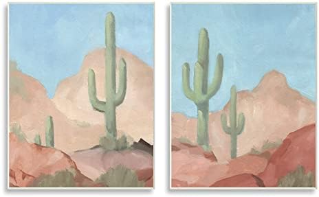 Stupell Industries topli sunčani pustinjski kaktus Zapadni pejzaž, dizajn Jacob Green