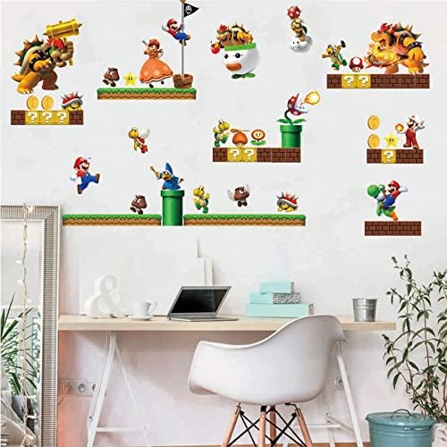 Super Mario Brothers zidne naljepnice napravite scenu zidne naljepnice ogulite i zalijepite naljepnice za zidne umjetničke dekoracije za Video igre za djecu soba za dječake dnevni boravak i vrata