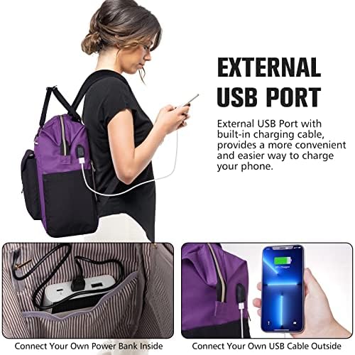 MOMUVO ruksak za laptop za žene torba za Laptop sa USB portom, torba za studentske knjige vodootporni ruksaci