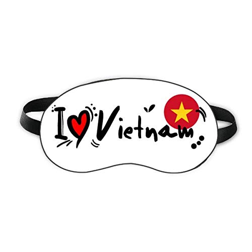Volim Vijetnamsku riječ zastava Ljubav srčana ilustracija Sleep Eye Shield Shield Soft Night Poklopac sjenila