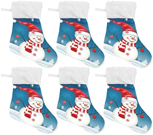 JSTEL Xmas Snowman Božićne čarape Viseći ukras ukrase, 4 pakovanje Mali viseći čarape Xmas Décor, 45