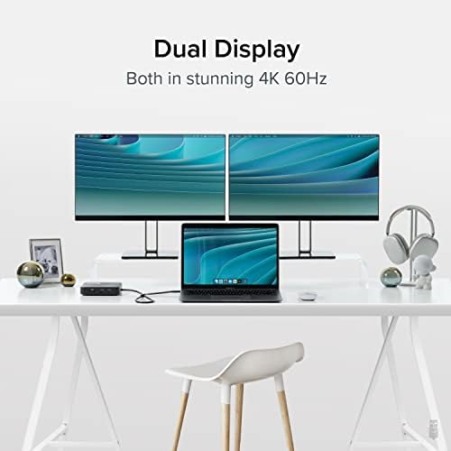 Plugable 7-in-1 USB C priključna stanica Dual Monitor - Dual HDMI Dock je kompatibilan sa Mac i Windows,
