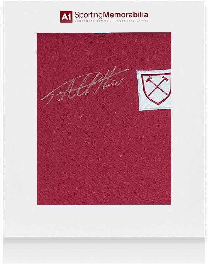 Sir Geoff Hurst potpisao je West Ham Majica - 1966 - Poklon kutija Autograf Jersey - autografrovani nogometni