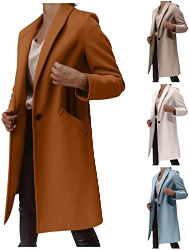 Zefotim jakne za žene, 2022 Prevelizirani reversni gumb prema dolje kaput za rovove casual radne nose dugi