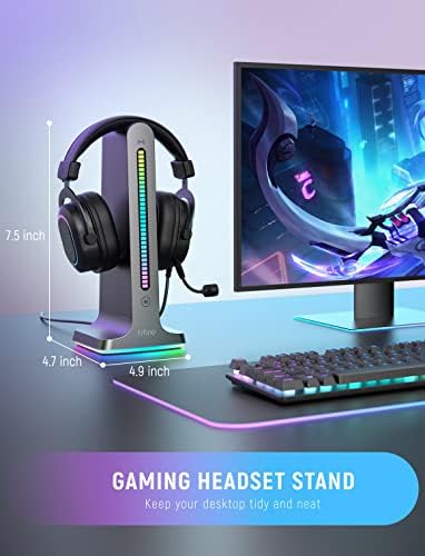 White Gaming Mic and Headset Stand, AmpliGame USB mikrofon, PC snimanje Desktop Laptop Mic sa mute dugme