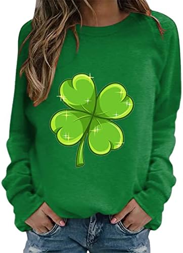 Cggmvcg St Patricks Day Shirt žene Dugi rukav žene modni Oversized pola Zip dugo zeleni vrhovi za žene St