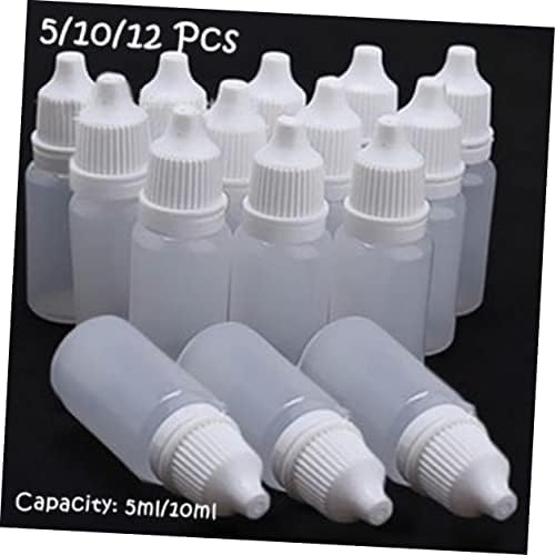 Hatledved 5pcs boca za padu padu tekućih padne boce plastične boce kapi za oči kapi za oči boca bijela esencijalna