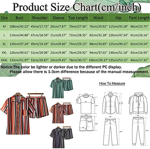 Veliki i visoki odijela za muškarce Muškarci Proljeće i ljetni kratki set Striped Graphic Ispiši majicu