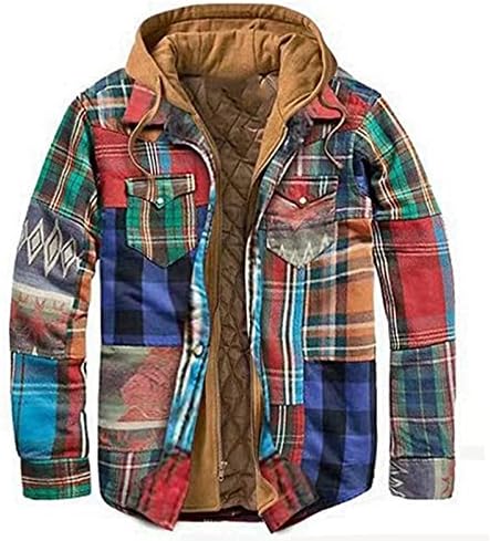 ZDFER podstavljene jakne majice za muške, jesen zimski kapuljač za provjereni kaput od patentnih zatvarača