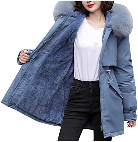 Iqka down jakna ženska flis podstavljena jakna zima labavi modni modni jaknu zadebljanu