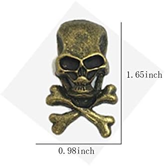Duolai 10pcs antikne glava lubanja rezbarenje kosti zanatske torbice kože ukras, končosovi gumbi metalni