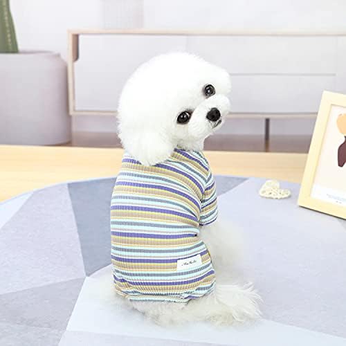 Yaodhaod pajamas kombinezon za male srednjeg pse Pamučni pleteni pleteni topli kaputi prozračne strechy