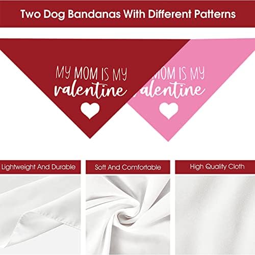 Valentines Dan Dog Bandanas - Moja mama je moj šal za pse za valentinovo - 2 kom Podesiva stranka Trokut