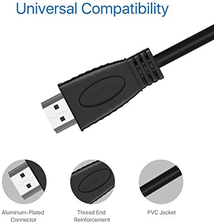 Zosi 4K 6 stopa 2m HDMI kabel, 1080p Brzi kompatibilan za Bluray 3D DVR PS3 HDTV LCD HD TV, UHD TV, Blu-ray,