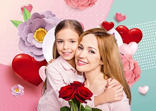 CHAIYA 8X6ft Sretan Majčin dan pozadina Pink ljubav srce cvijet fotografija pozadina za ženu Festival proslava